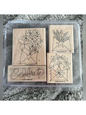 Stampin’ Up! Send a Celebration 2006 Set of 4 Stamps Retired